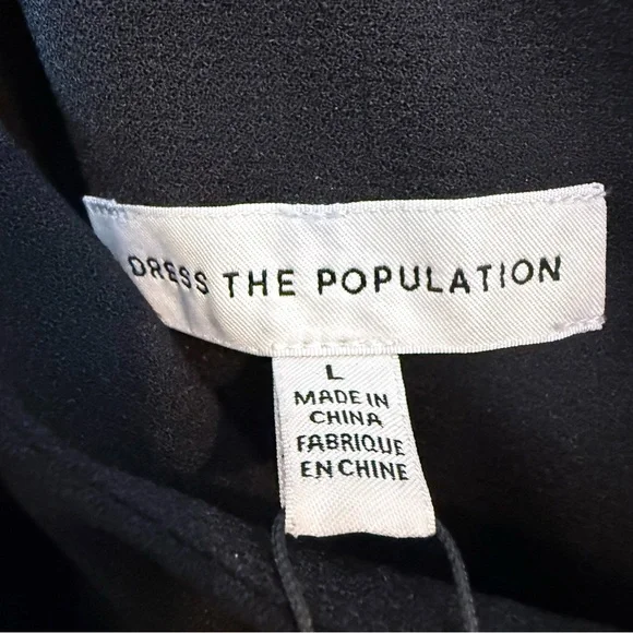 NWT Dress The Population Tiffany One-Shoulder Midi Dress in Black - Large - Picture 2 of 11